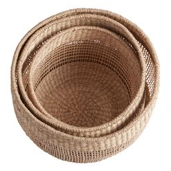 Dakota Natural Seagrass Open Weave Basket