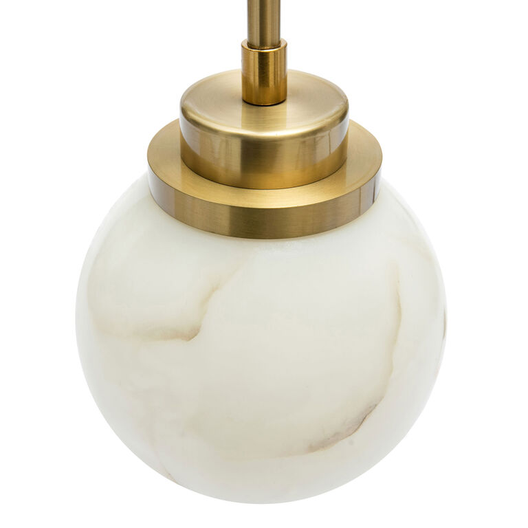 Romilly Marble Resin Globe and Gold Metal LED Pendant Lamp image number 5