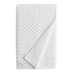 Dione White Sculpted Dot Towel Collection