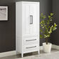 Ulen White Wood Kitchen Pantry Storage Cabinet image number 1