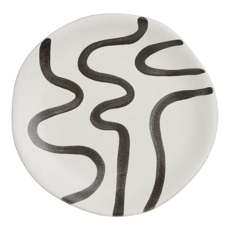 Black And White Squiggle Hand Painted Dinnerware Collection image number 3