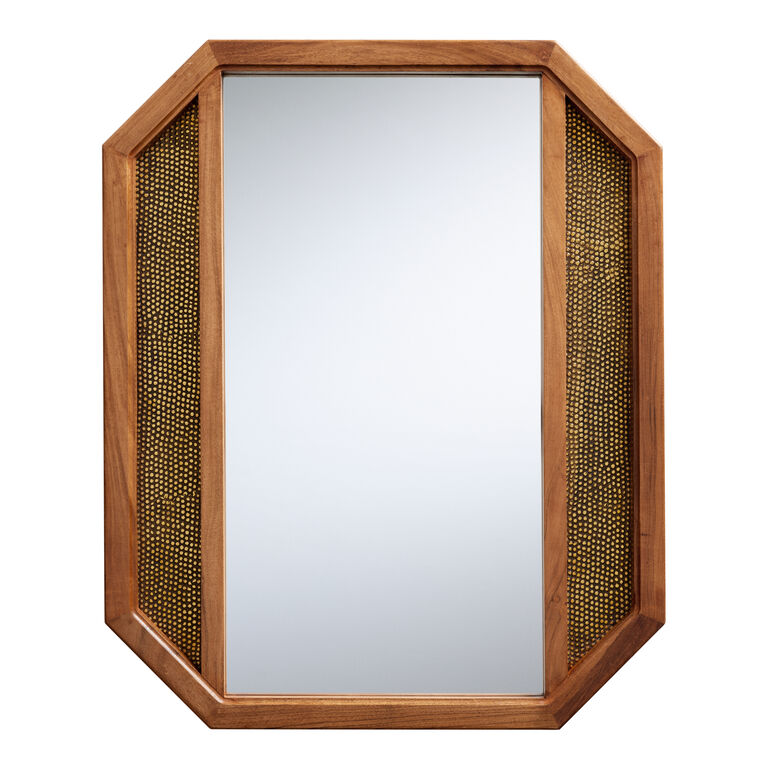 Alina Gold Clad Metal and Wood Wall Mirror image number 3