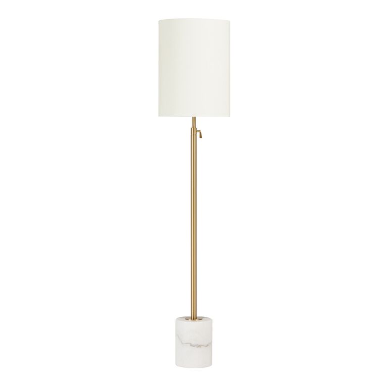 Quinn Marble And Brass Telescoping Floor Lamp image number 1
