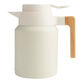 Medium Ivory Stainless Steel and Wood Insulated Vacuum Carafe image number 0