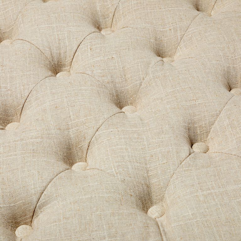 Danby Square Ivory Tufted Upholstered Ottoman image number 5