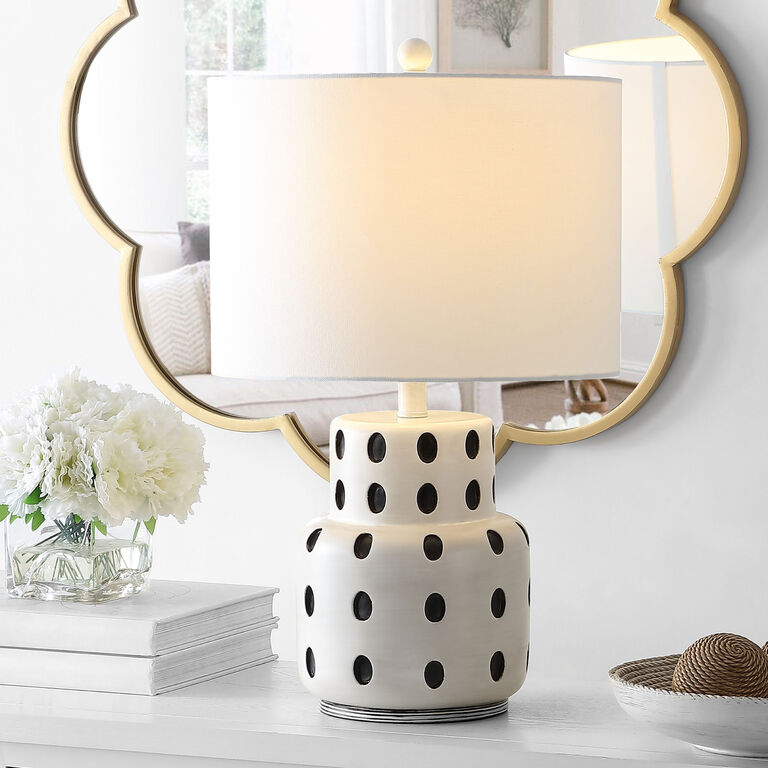 Alfege White And Black Resin Dot Table Lamp image number 2