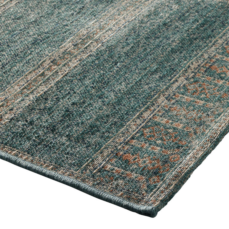 Diana Blue and Beige Traditional Style Washable Area Rug image number 3