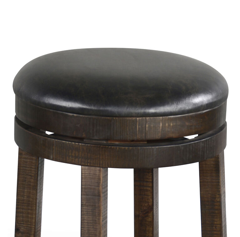 Hawes Mahogany And Metal Backless Swivel Counter Stool image number 3
