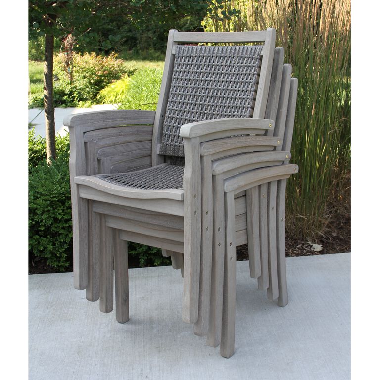 Helena Gray All Weather Outdoor Stacking Dining Armchair image number 6