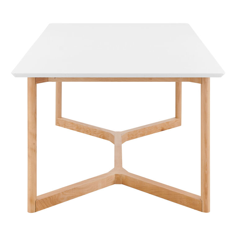 Oxford Matte White and Natural Wood Dining Table image number 4