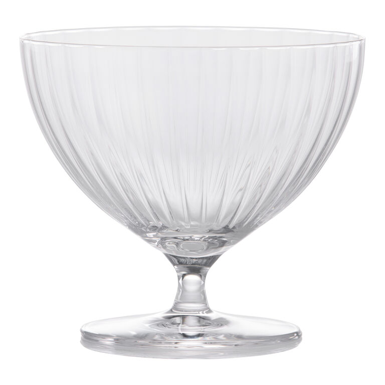 Crystal Ribbed Pedestal Dessert Bowl image number 1