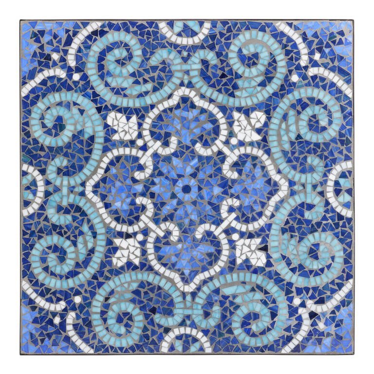 Cadiz Square Blue Mosaic Medallion Outdoor Bistro Table image number 4
