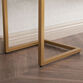 Gold Metal And Glass Top Console Table With Shelf image number 3