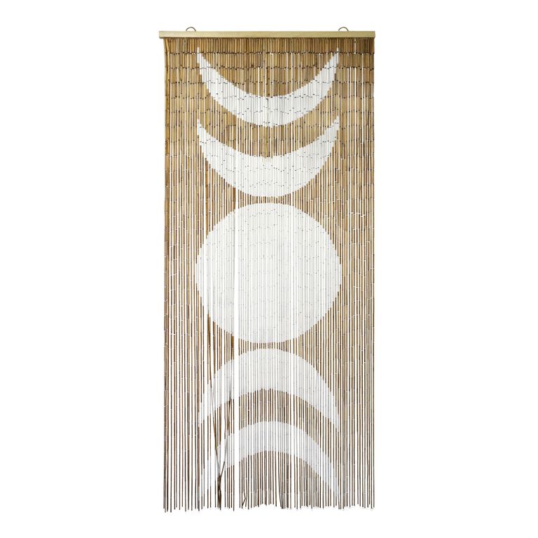 White And Natural Moon Phase Bamboo Beaded Curtain image number 1