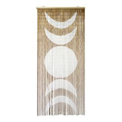 White And Natural Moon Phase Bamboo Beaded Curtain