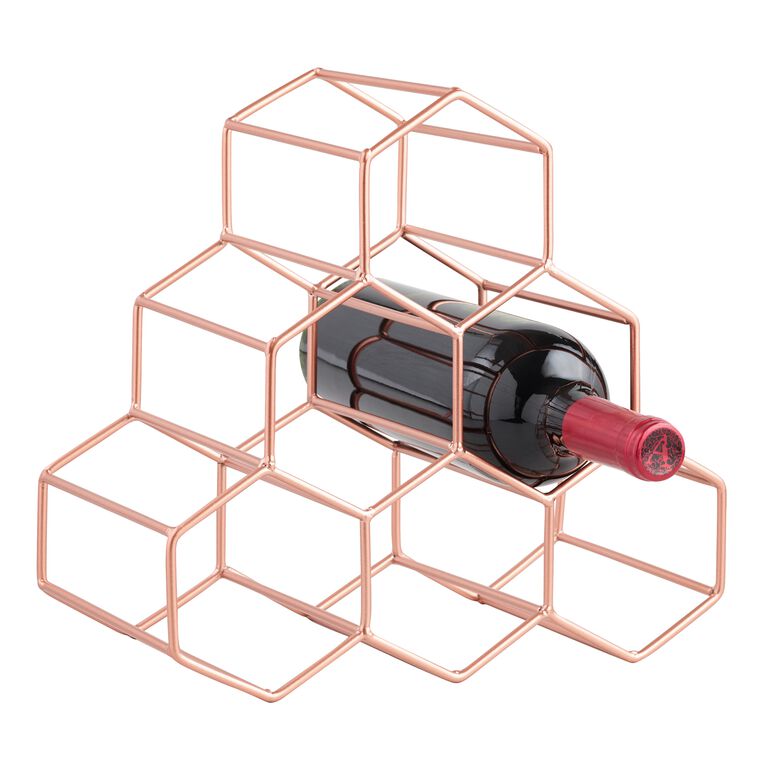 Copper Hexagon 6 Bottle Wine Rack image number 3