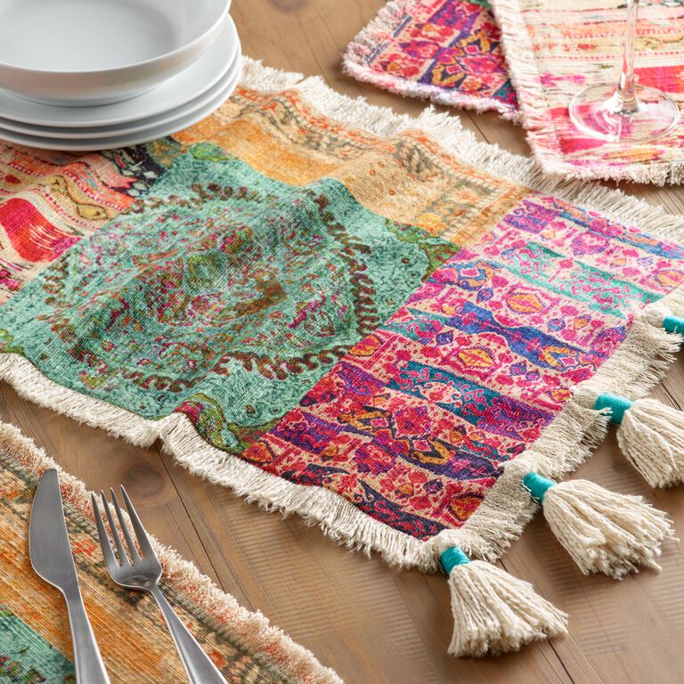 Multicolor Patchwork Haveli Table Runner image number 3