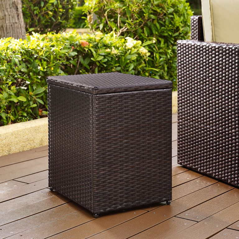 Pinamar Brown All Weather Wicker Outdoor End Table image number 2