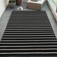 Black and White Pinstripe Reversible Indoor Outdoor Rug image number 1