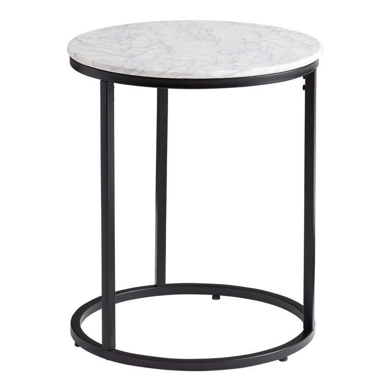 White Marble and Metal Milan Table Collection image number 5