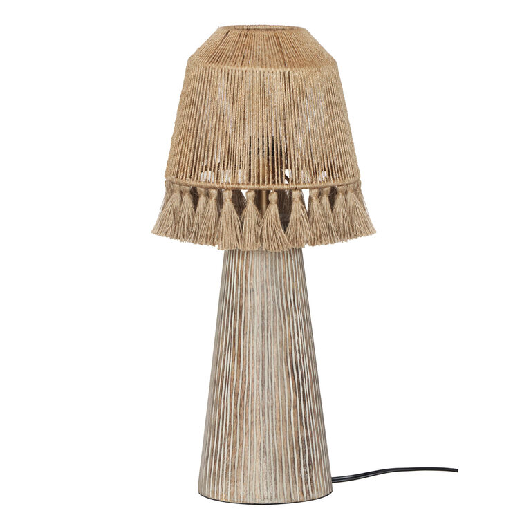 Ariana Wood And Jute Tassel Table Lamp image number 1
