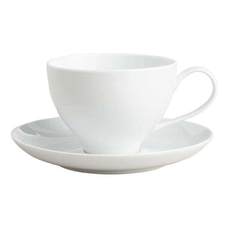 Spin White Porcelain Cup And Saucer Duo Set Of 4 image number 1