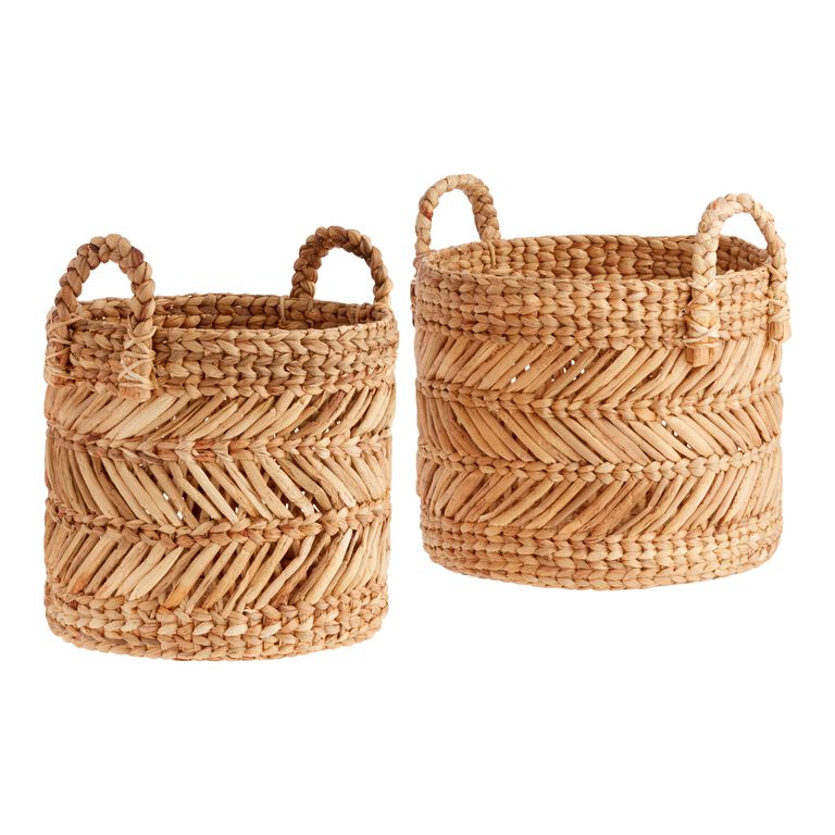 Jacinta Natural Hyacinth Multi Weave Tote Basket image number 1
