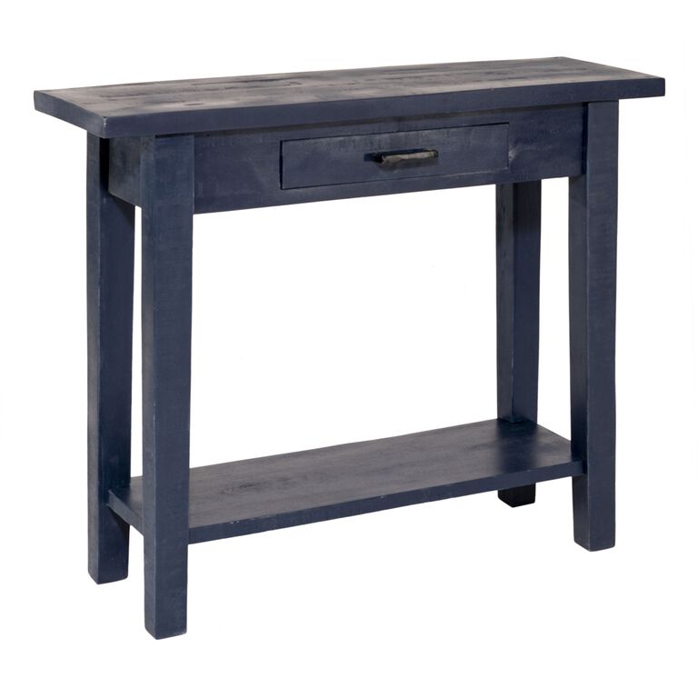 Leigh Antique Navy Blue Wood Console Table image number 1
