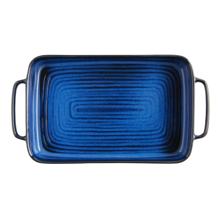 Skye Blue Reactive Glaze Ceramic Fluted Baking Dish image number 3