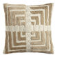 Taupe Concentric Square Indoor Outdoor Throw Pillow image number 0
