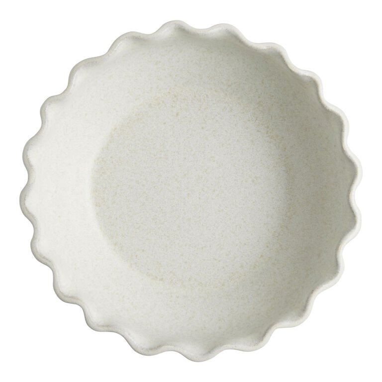 Silva Cream Reactive Glaze Ruffle Rim Bowl image number 3
