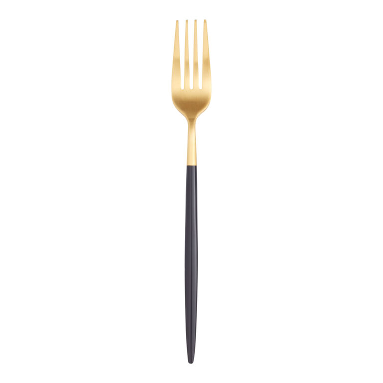 Shay Black And Gold Dinner Forks Set Of 6 image number 1
