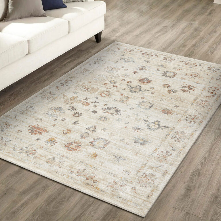 Umbria Beige Floral Traditional Style Area Rug image number 2