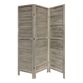 Distressed Gray Bamboo and Wood Shutter 3 Panel Folding Screen image number 0