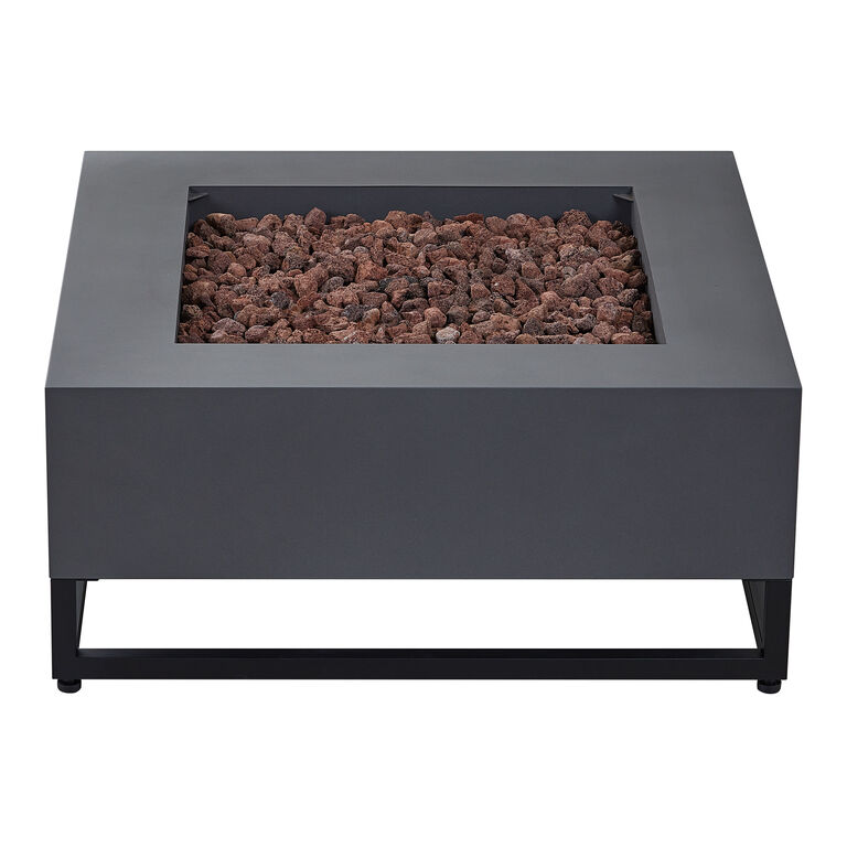 Kingston Square Slate Steel Gas Fire Pit Table image number 4