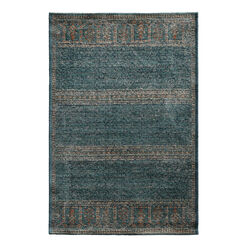 Diana Blue and Beige Traditional Style Washable Area Rug