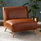 Huxley Cognac Mid Century Armless Chair image number 1