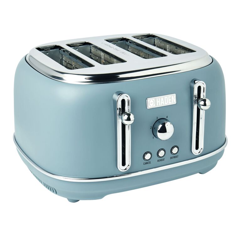 Haden Poole Blue Highclere 4 Slice Wide Slot Toaster image number 1