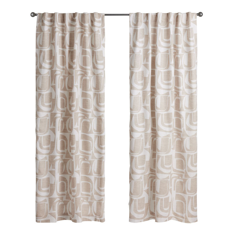 Ames Woven Cotton Abstract Sleeve Top Curtains Set of 2 image number 3