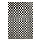 Black and White Checkered Wool and Cotton Area Rug image number 0
