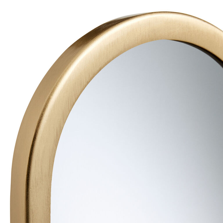 Gold Arched Folding Vanity Tabletop Mirror image number 5