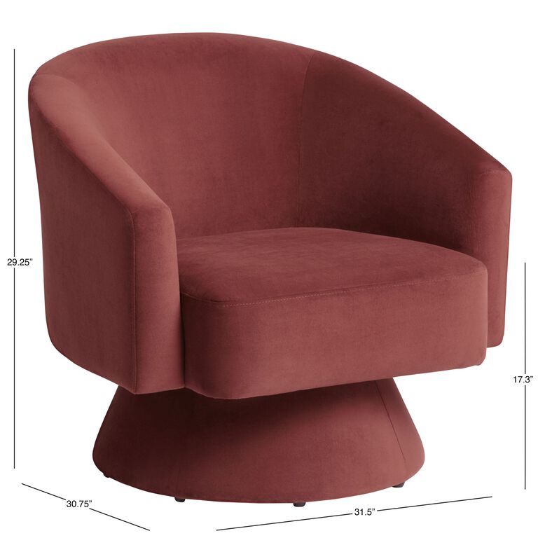 Abbey Velvet Upholstered Swivel Chair image number 6