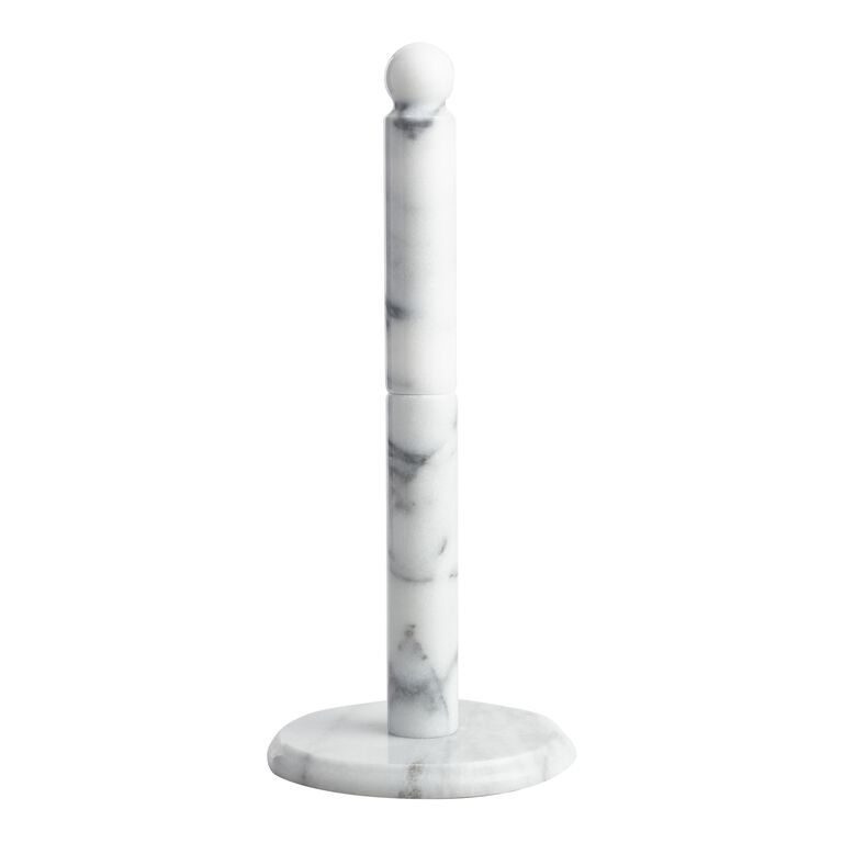 White Marble Paper Towel Holder image number 1