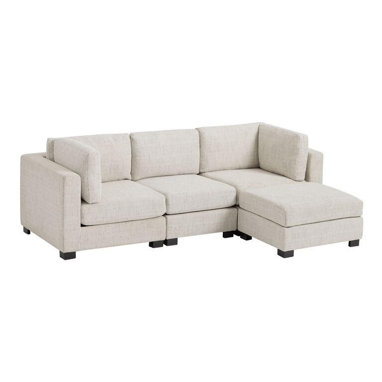 Hayes Cream Track Arm 4 Piece L Modular Sectional Sofa image number 2
