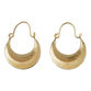 Gold Hammered Winged Crescent Hoop Earrings image number 0
