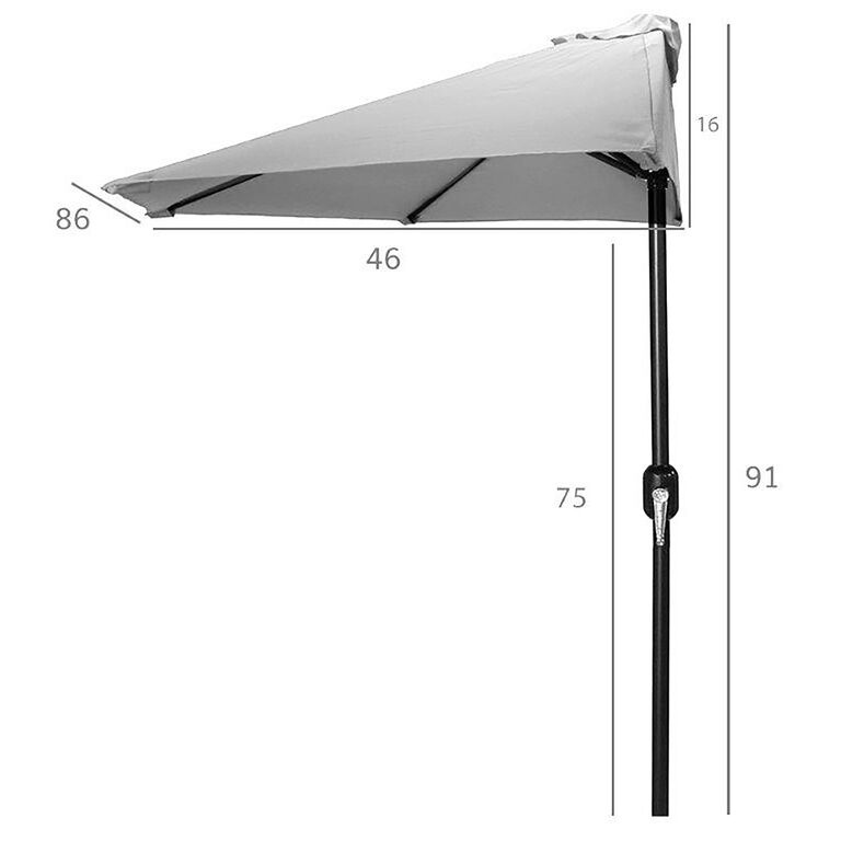 Solid Patio Half Umbrella image number 3