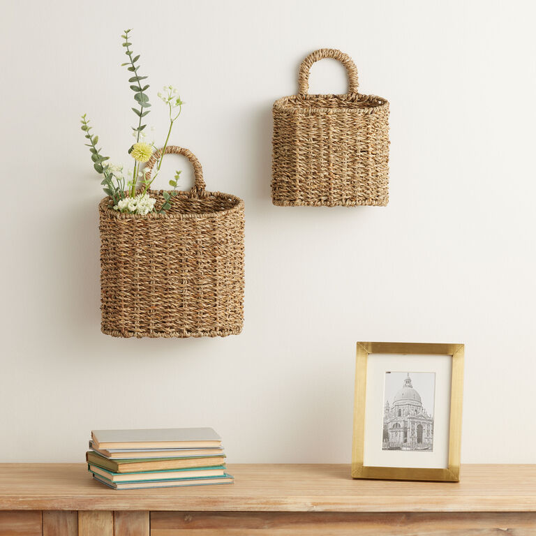 Trista Natural Seagrass Hanging Wall Basket image number 2