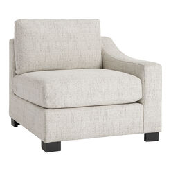 Hayes Cream Slope Arm Modular Sectional Right End Chair