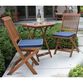 Cavallo 3 Piece Outdoor Bistro Set With Blue Cushions image number 2