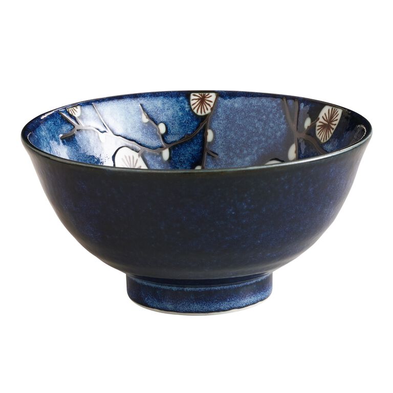 Cherry Blossom Blue Porcelain Bowl Set Of 6 image number 1